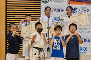 マス大山カップ 全日本極真空手道選手権大会 2025年11月16日(岡山県開催) 一般女子 準優勝 松岡優奈 中学女子 準優勝 大澤里菜 小学3年 準優勝 大西翔太